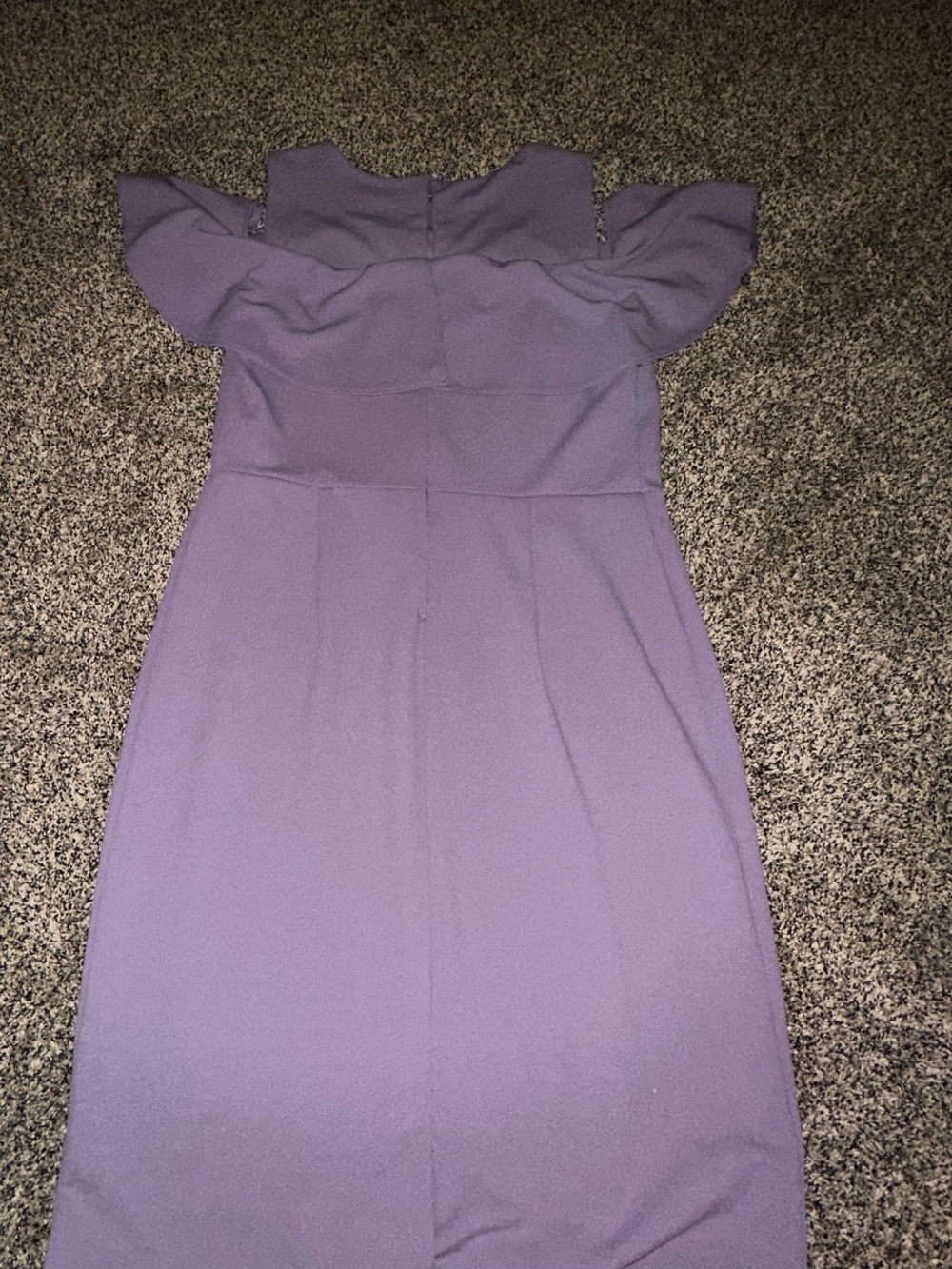 New York & Company Lavender Ruffle Off-Shoulder Midi Dress